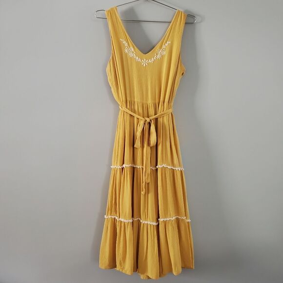 Joie x Revolve Marigold Embroidered Bohemian Summer Dress Size 10 - Picture 1 of 7
